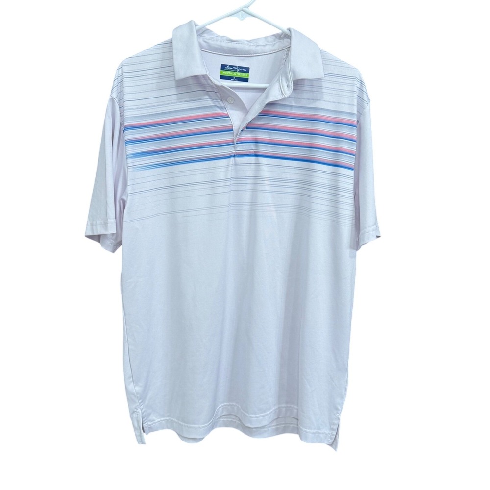 Ben Hogan Men's Medium Golf Polo Shirt Striped Performance 30%‎ Recycled